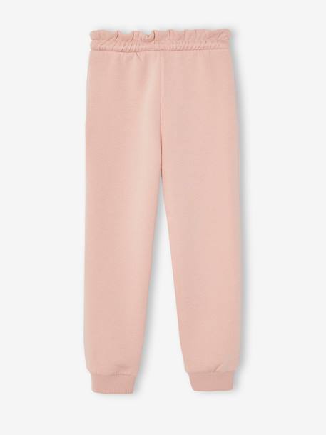 Mädchen Jogginghose mit Motiv am Bein, Recycling-Polyester rosa+salbeigrün 1