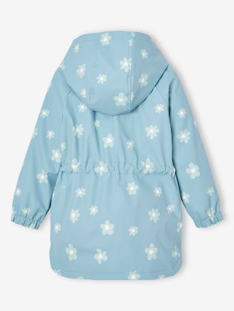 Mädchen Regenjacke mit Zauber-Trick aprikose pudrig+aqua gänseblümchen+himmelblau 18