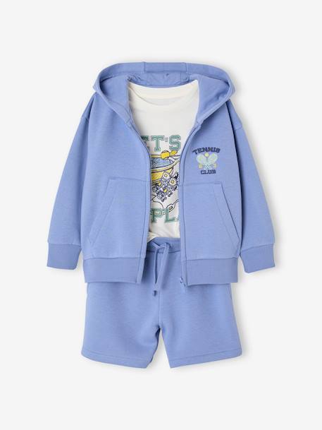 Jungen Sport-Set: T-Shirt, Sweatjacke & Shorts Oeko-Tex blau 1