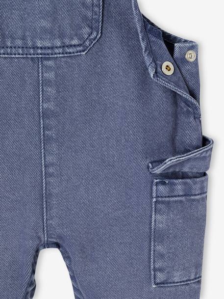 Baby Latzhose mit Druckknöpfen indigo-blau 4