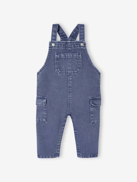 Baby Latzhose mit Druckknöpfen indigo-blau 1