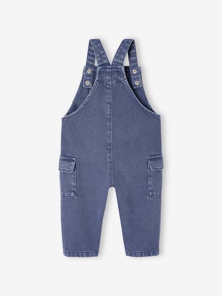 Baby Latzhose mit Druckknöpfen indigo-blau 2