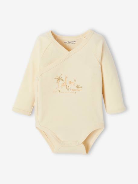 Bio-Kollektion: Baby Geschenk-Set aus Body, Latzhose & Mütze wollweiß 3