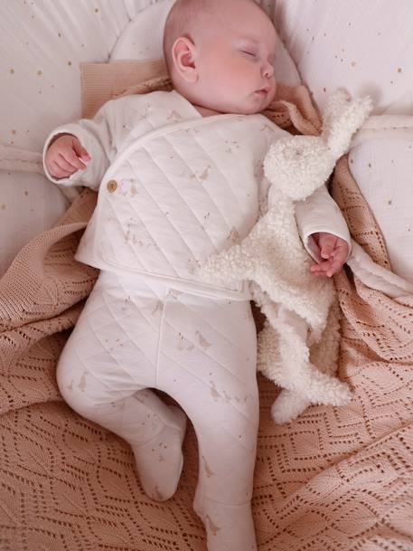 Baby-Set: Wickeljacke mit Knopfverschluss & Hose OEKO-TEX® wollweiß 1