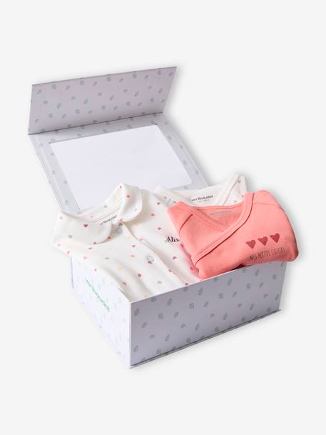 Bio-Kollektion: Baby-Set für Neugeborene mit Herzen, 3 Teile, personalisierbar bonbon rosa 4