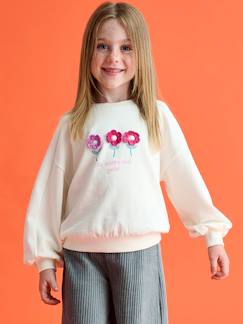 Maedchenkleidung-Mädchen Sweatshirt mit Print, Recycling-Polyester