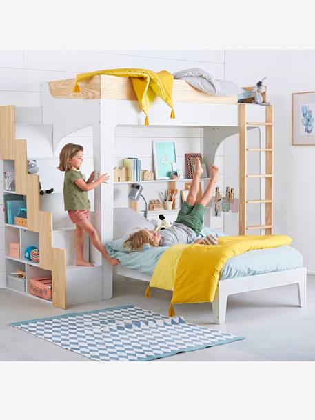 Kinderzimmer Leiterregal für Kombibett EASYSPACE - weiß/natur - 5