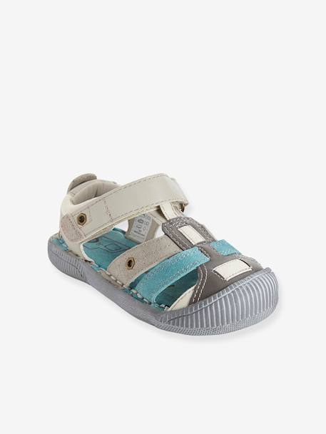 Jungen Sandalen mit Anziehtrick grau 1