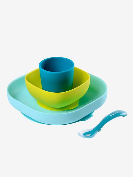 Baby Esslern-Geschirr aus Silikon BEABA - blau+blau/jungle+gelb+mehrfarbig/night blue+rosa - 1