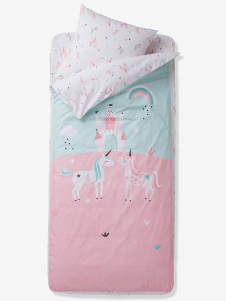 Kinder Schlafsack-Set EINHÖRNER ohne Innendecke Oeko-Tex - rosa - 1