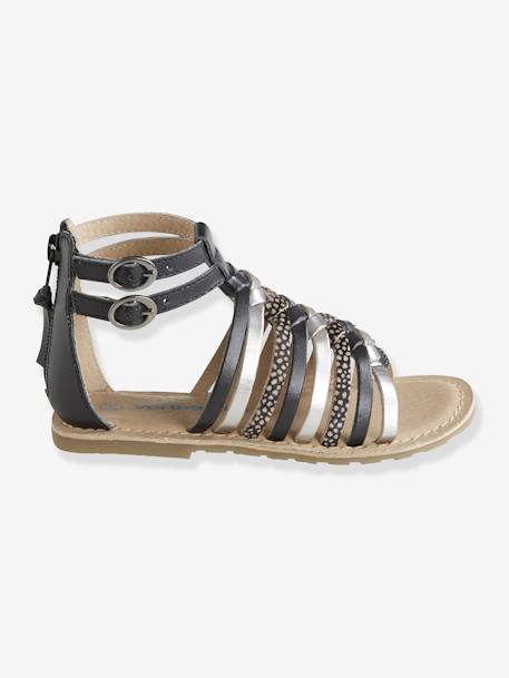 Römer-Sandalen für Mädchen, Leder mehrfarbig+schwarz 8