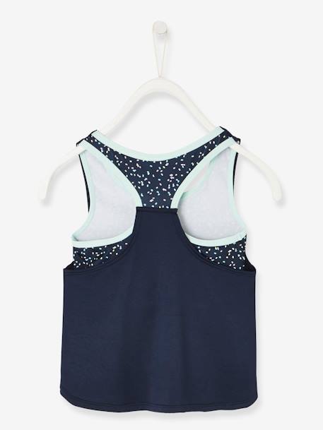 Mädchen Sport-Top, integriertes Bustier - marine - 2