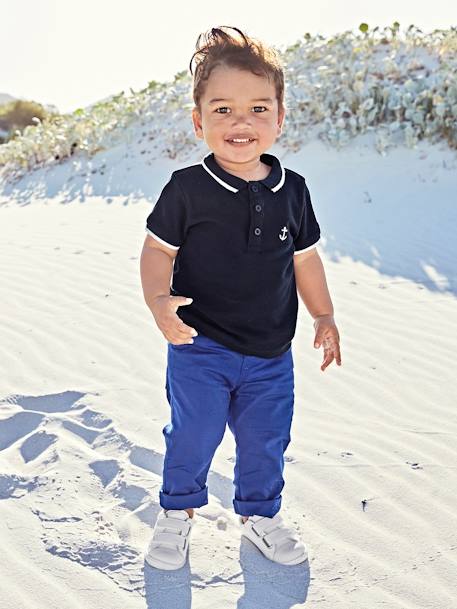 Jungen Baby Poloshirt mit Stickerei, personalisierbar marine 6