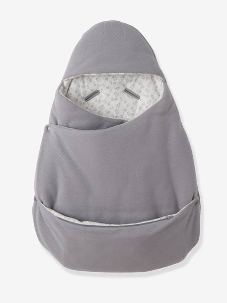 2-in-1 Baby Ausfahrsack/Wickelunterlage Oeko-Tex, personalisierbar grau 3