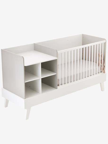 Kinderzimmer 4-in-1-Kombibett COMBINID, mitwachsend - weiß/grau+weiß/natur - 1