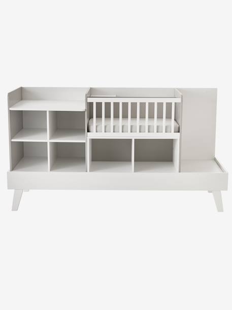 Kinderzimmer 4-in-1-Kombibett COMBINID, mitwachsend weiß/grau+weiß/natur 5