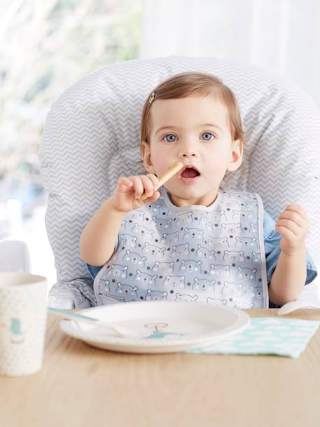 3er-Pack Baby Lätzchen mit Auffangschale farblich sortiert+pfirsich 5