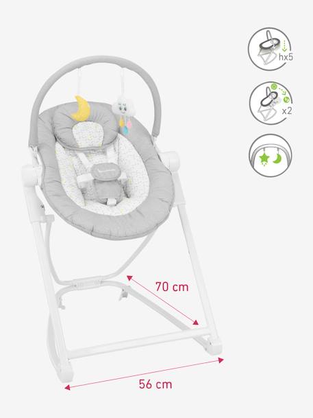 Babywippe COMPACT'UP BADABULLE grau/weiß+hellgrau/candy 14