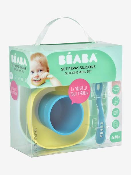 Baby Esslern-Geschirr aus Silikon BEABA - blau+blau/jungle+gelb+mehrfarbig/night blue+rosa - 7