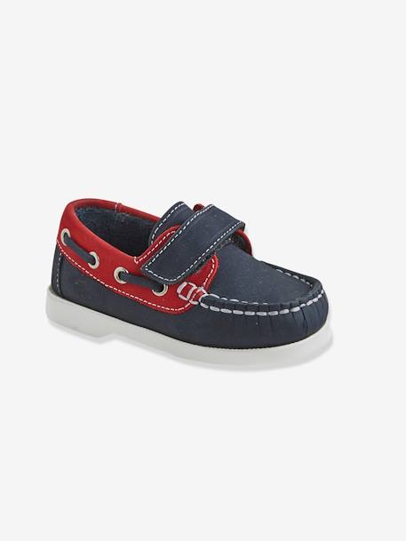 Baby Bootsschuhe, Leder - marine/rot - 1