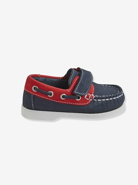 Baby Bootsschuhe, Leder - marine/rot - 2