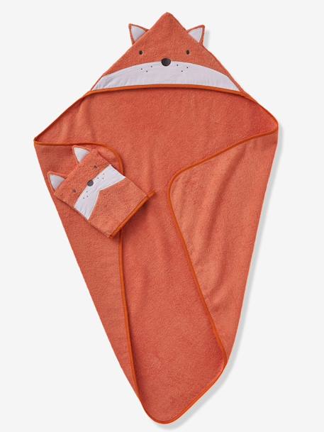 Baby-Set: Badetuch und Waschhandschuh FUCHS Oeko Tex - orange/fuchs - 2