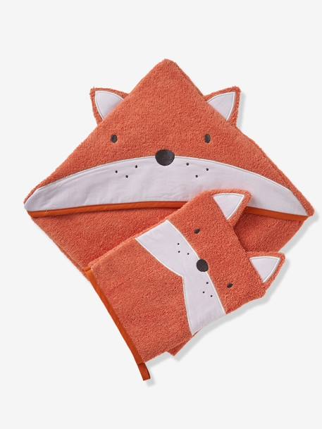 Baby-Set: Badetuch und Waschhandschuh FUCHS Oeko Tex - orange/fuchs - 4